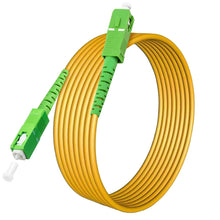 Load image into Gallery viewer, SC/APC to SC/APC Fiber Optic Internet Cable, Single Mode Fiber Patch Cable, Fiber Optic Jumper Cable, Optical Patch Cord for Internet - SIMPLEX - 9/125um - OS1/OS2 Compatible, LSZH Yellow…
