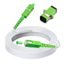 Load image into Gallery viewer, SC/APC to SC/APC Fiber Optic Internet Cable, Bangun Armored Single Mode Patch Cable, Fiber Optic Jumper Optical Patch Cord - SIMPLEX - 9/125um - OS1/OS2 Compatible, LSZH White