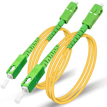 Load image into Gallery viewer, SC/APC to SC/APC Fiber Optic Internet Cable, Single Mode Fiber Patch Cable, Fiber Optic Jumper Cable, Optical Patch Cord for Internet - SIMPLEX - 9/125um - OS1/OS2 Compatible, LSZH Yellow…