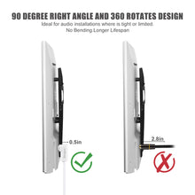 Load image into Gallery viewer, White Optical Audio Cable, Slim 90 Degree Digital Audio Optical Cord, SPDIF Toslink Optical Cable, Right Angle Fiber Optic Audio Cable, Digital Sound Cable for Sound Bar/TV/PS4/Xbox/Home Theater