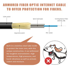 Load image into Gallery viewer, SC/APC to SC/APC Fiber Optic Internet Cable, Bangun Armored Single Mode Patch Cable, Fiber Optic Jumper Optical Patch Cord - SIMPLEX - 9/125um - OS1/OS2 Compatible, LSZH Black