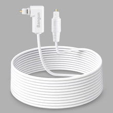 Load image into Gallery viewer, White Optical Audio Cable, Slim 90 Degree Digital Audio Optical Cord, SPDIF Toslink Optical Cable, Right Angle Fiber Optic Audio Cable, Digital Sound Cable for Sound Bar/TV/PS4/Xbox/Home Theater