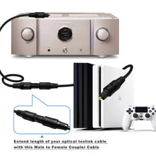 Load image into Gallery viewer, Optical Audio Cable Extension, Toslink Optical Cable Extender, Male to Female Optical Extension Cable, Fiber Digital Extension Adapter Cable for Sound bar/TV/PS4/Xbox/Home Theater
