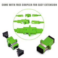 Load image into Gallery viewer, SC/APC to SC/APC Fiber Optic Internet Cable, Bangun Armored Single Mode Patch Cable, Fiber Optic Jumper Optical Patch Cord - SIMPLEX - 9/125um - OS1/OS2 Compatible, LSZH Black