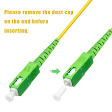 Load image into Gallery viewer, SC/APC to SC/APC Fiber Optic Internet Cable, Single Mode Fiber Patch Cable, Fiber Optic Jumper Cable, Optical Patch Cord for Internet - SIMPLEX - 9/125um - OS1/OS2 Compatible, LSZH Yellow…