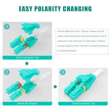 Load image into Gallery viewer, Uniboot LC to LC 10G OM3 Fiber Patch Cable, Bangun Multimode Duplex Fiber Optic Cable Jumper Optical Patch Cord, 50/125, Low Friction LSZH Jacket