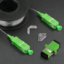 Load image into Gallery viewer, SC/APC to SC/APC Fiber Optic Internet Cable - Bangun Transparent Fiber Patch Cable - Invisible Single Mode Patch Cable - Fiber Optic Jumper Optical Patch Cord - SIMPLEX - OS1-9/125um - OD: 0.9mm
